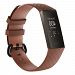Water Resistant Soft TPU Silicone Replacement Band/Bracelet Wristband Compatible for Fitbit Charge 3 - Large / Brown