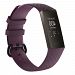 Water Resistant Soft TPU Silicone Replacement Band/Bracelet Wristband Compatible for Fitbit Charge 3 - Large / Dark Purple