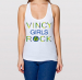 Vincy Girls Rock Jersey Racerback Tank - large / white