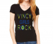 Vincy Girls Rock Vee Neck T-shirt - Small / White