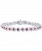 Sapphire (5-1/2 ct. t. w. ) & Diamond (3 ct. t. w) Tennis Bracelet in 14k White Gold (Also in Ruby and Emerald)