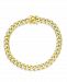 Men's Two-Tone Cuban Link Chain Bracelet in 14k Gold-Plated Sterling Silver and Sterling Silver