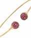 Ruby Ball Cluster Cuff Bangle Bracelet (7/8 ct. t. w. ) in 14k Gold