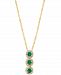 Emerald (1/6 ct. t. w. ) & Diamond (1/10 ct. t. w. ) Triple Halo 18" Pendant Necklace in 14k Gold