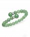 Green Jade (16 mm) Wrap Open Bangle Bracelet in Sterling Silver