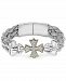 Effy Diamond Cross Woven Bracelet (1/3 ct. t. w. ) in Sterling Silver & 18k Gold