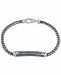Esquire Men's Jewelry Diamond Link Bracelet (1/10 ct. t. w. ) in Black or Blue Ion-Plated Stainless Steel, Created for Macy's