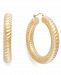 Signature Gold Ribbed Hoop Earrings in 14k Gold over Resin