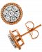 Diamond Rope-Framed Cluster Stud Earrings (1/2 ct. t. w. ) in 14k Rose & White Gold