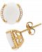 Opal (2 ct. t. w. ) & Diamond Accent Stud Earrings in 14k Gold