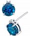 Blue Topaz (3-3/4 ct. t. w. ) & Diamond Accent Stud Earrings in Sterling Silver