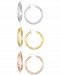 Set of Three Textured Hoop Earrings in 14k Tri-Gold Vermeil