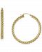 Heart Rope Chain Medium Hoop Earrings in 14k Gold