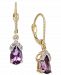 Amethyst (1-5/8 ct. t. w. ) & Diamond Drop Earrings in 14k Rose Gold