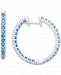 Blue Topaz Small In & Out Hoop Earrings (3 ct. t. w. ) in Sterling Silver, 0.59"