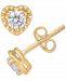 Diamond Heart Stud Earrings (1/2 ct. t. w. ) in 14k White, Yellow or Rose Gold