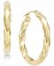 Square Twist Hoop Earrings in 10k Gold