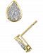 Diamond Teardrop Cluster Stud Earrings (1/2 ct. t. w. ) in 14k Gold & White Gold