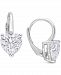 Lab-Created Moissanite Heart Leverback Earrings (4 ct. t. w. ) in Sterling Silver