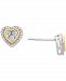 Diamond Heart Stud Earrings (1/10 ct. t. w. ) in Sterling Silver & 14k Gold