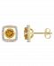 Citrine (7/8 ct. t. w. ) and Diamond Accent Halo Square Stud Earrings in 10k Yellow Gold