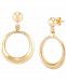 Circle Drop Earrings in 10k Gold