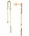 Diamond Round & Baguette Chain Drop Earrings (1 ct. t. w. ) in 14k Gold