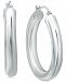 Giani Bernini Medium Tube Hoop Earrings in Sterling Silver, 1.1", Created for Macy's