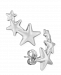 Triple Star Stud Crawler Earrings Set in 14k White Gold