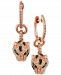 Signature by Effy Diamond (3/8 ct. t. w. ) and Tsavorite Accent Panther Drop Earrings in 14k Rose Gold