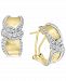 Effy Diamond Swirl Hoop Earrings (1-1/10 ct. t. w. ) in 14k Gold & White Gold