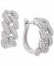 Wrapped in Love Diamond Chain Link Detail Small Hoop Earrings (1 ct. t. w. ) in Sterling Silver, .79", Created for Macy's