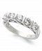 Certified Five-Stone Diamond Band Ring in 14k White Gold (1 ct. t. w. )