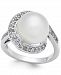 Cultured South Sea Pearl (11mm) and Diamond (3/8 ct. t. w. ) Ring in 14k White Gold