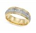 Two-Tone Hammered Wedding Band in 14k Gold & White Gold