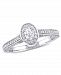 Certified Diamond (3/4 c. t. t. w. ) Oval-Shape Raised Halo Engagement Ring in 14k White Gold