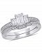 Certified Diamond (1 ct. t. w. ) 3-Stone Emerald-Shape Bridal Ring Set in 14k White Gold