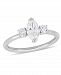 Certified Diamond (1 ct. t. w. ) Marquise and Round-Shape Three-Stone Engagement Ring in 14k White Gold