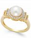 Cultured Freshwater Pearl (8mm) and Diamond (1/3 ct. t. w. ) Ring in 14k Gold