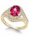 Lab-Created Ruby (2 ct. t. w. ) and White Sapphire (3/4 ct. t. w. ) in Gold-Plated Sterling Silver