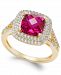 Lab-Created Ruby (2-1/2 ct. t. w. ) and White Sapphire (1/2 ct. t. w. ) Ring in 14k Gold-Plated Sterling Silver