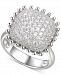 Cubic Zirconia Pave Statement Ring in Sterling Silver