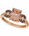 Le Vian Peach Morganite (1-1/2 ct. t. w. ) & Chocolate and Vanilla Diamond (1/5 ct. t. w. ) Ring in 14k Rose Gold