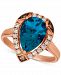 Le Vian Ocean Blue Topaz (3-1/10 ct. t. w. ) & Diamond (1/3 ct. t. w. ) Statement Ring in 14k Rose Gold