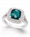 Lab-Created Emerald (1-1/2 ct. t. w. ) and White Sapphire (1/2 ct. t. w. ) Ring in Sterling Silver