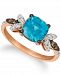 Le Vian Blue Zircon (2 ct. t. w. ), Nude Diamonds (1/5 ct. t. w. ), and Chocolate Diamonds (diamond accent) Ring set in 14k rose gold
