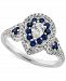 Sapphire (5/8 ct. t. w. ) & Diamond (5/8 ct. t. w. ) Pear Halo Ring in 14k White Gold