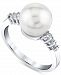 Cultured Freshwater Pearl (9mm) & Diamond (1/8 ct. t. w. ) Ring in 14k White Gold