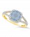 Created Spinel Aquamarine (1-5/8 ct. t. w. ) and Created White Sapphire (1/4 ct. t. w. ) Ring in 10k Yellow Gold