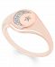 Diamond (1/20 ct. t. w. ) Celestial Signet Ring in 14k Yellow or Rose Gold